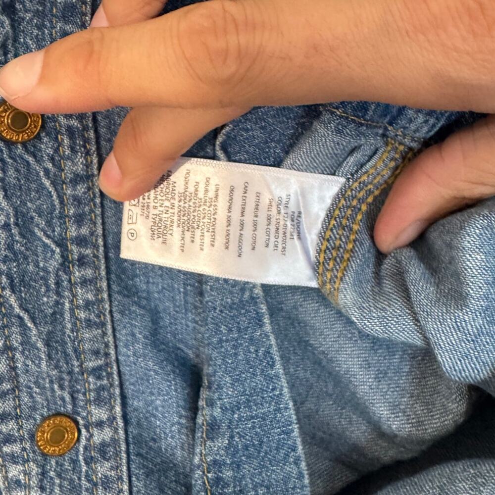 RE/DONE Oversized Crop Shirt in Rustic Indigo Size Large - Picture 5 of 6